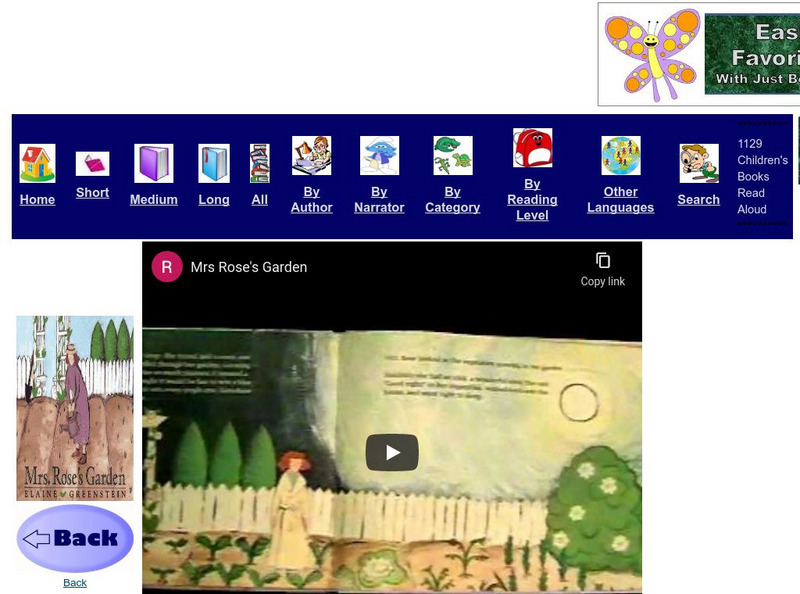 Just Books Read Aloud: Elaine Greenstein: Mrs. Rose's Garden eBook Just Books Read Aloud: Elaine Greenstein: Mrs. Rose's Garden eBook