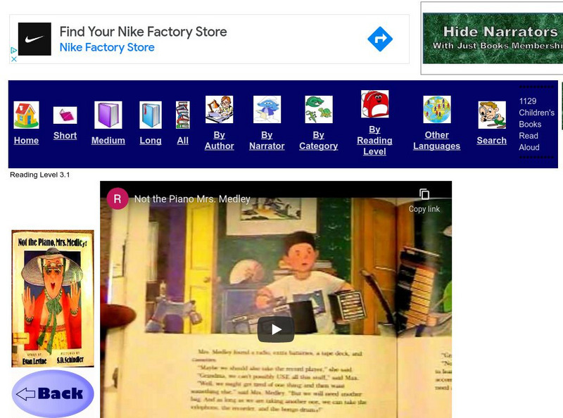 Just Books Read Aloud: Evan Levine: Not the Piano, Mrs. Medley eBook