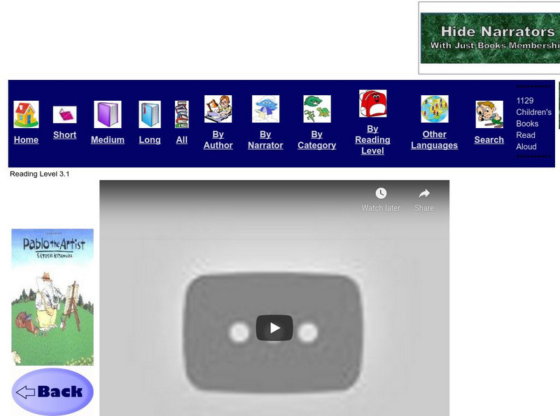 Just Books Read Aloud: Satoshi Kitamura: Pablo the Artist eBook Just Books Read Aloud: Satoshi Kitamura: Pablo the Artist eBook