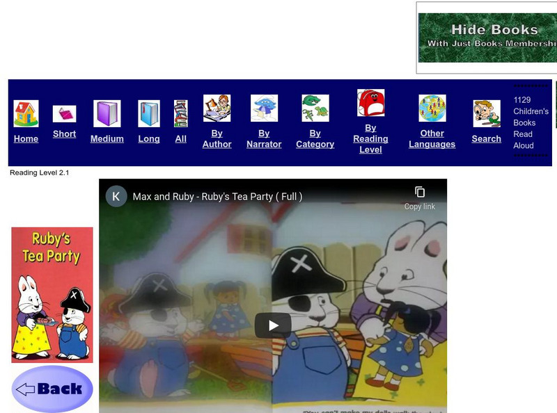 Just Books Read Aloud: Rosemary Wells: Ruby's Tea Party eBook