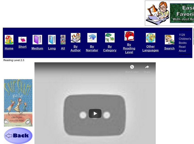 Just Books Read Aloud: Mara Bergman: Snip Snap! What's That? eBook Just Books Read Aloud: Mara Bergman: Snip Snap! What's That? eBook