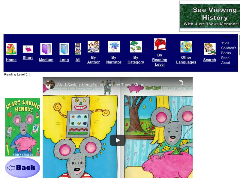 Just Books Read Aloud: Nancy Carlson: Start Saving eBook