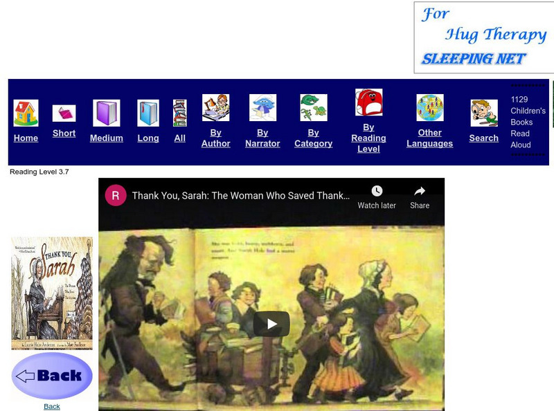 Just Books Read Aloud: Thank You, Sarah: The Woman Who Saved Thanksgiving eBook Just Books Read Aloud: Thank You, Sarah: The Woman Who Saved Thanksgiving eBook