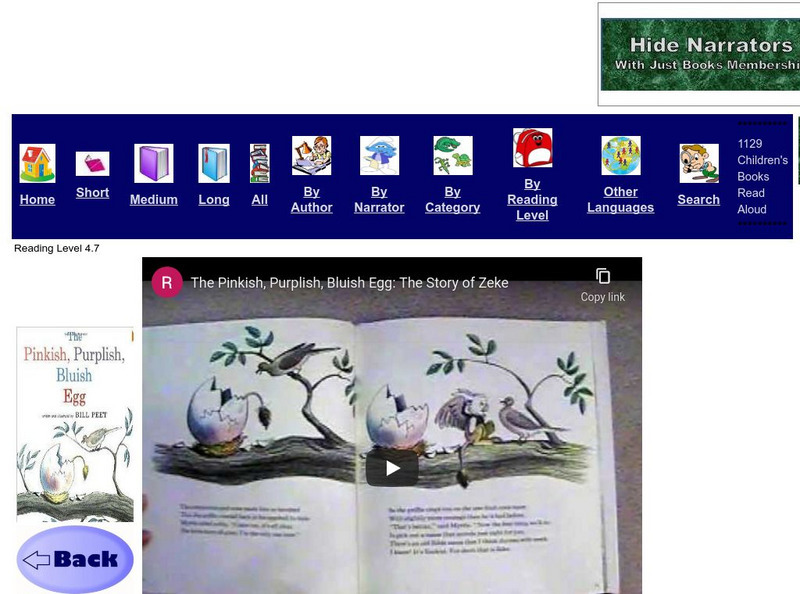 Just Books Read Aloud: Bill Peet: The Pinkish, Purplish, Bluish Egg eBook