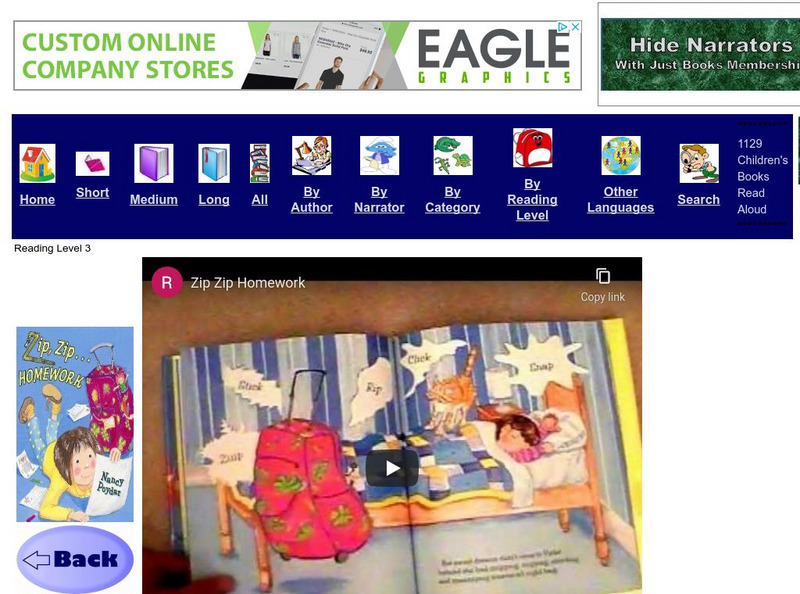 Just Books Read Aloud: Nancy Poydar: Zip Zip Homework eBook Just Books Read Aloud: Nancy Poydar: Zip Zip Homework eBook