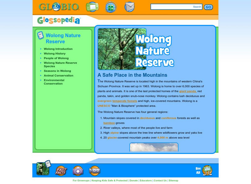 Glossopedia: Wolong Nature Reserve Handout Glossopedia: Wolong Nature Reserve Handout