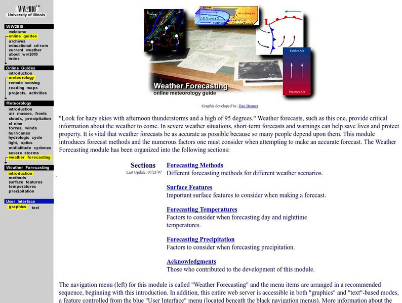 University of Illinois Urbana Champaign: Weather Forecasting, Online Meteorology Guide Handout University of Illinois Urbana Champaign: Weather Forecasting, Online Meteorology Guide Handout