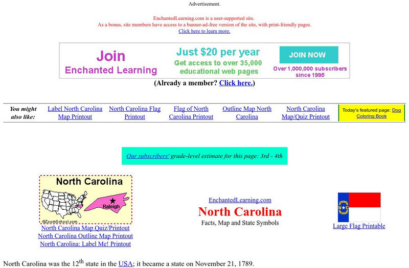 Enchanted Learning: North Carolina Unit Plan Enchanted Learning: North Carolina Unit Plan