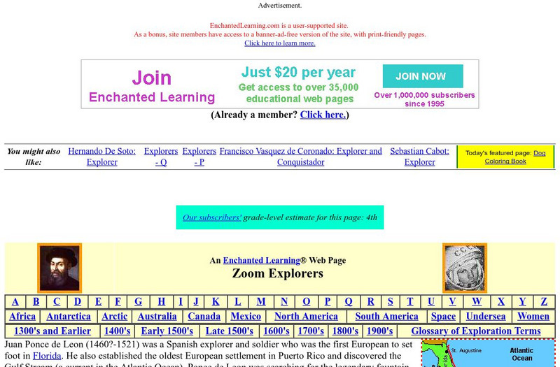 Enchanted Learning: Juan Ponce De Leon Explorer Website Enchanted Learning: Juan Ponce De Leon Explorer Website