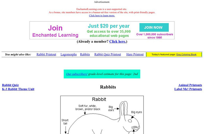 Enchanted Learning: Rabbits Website