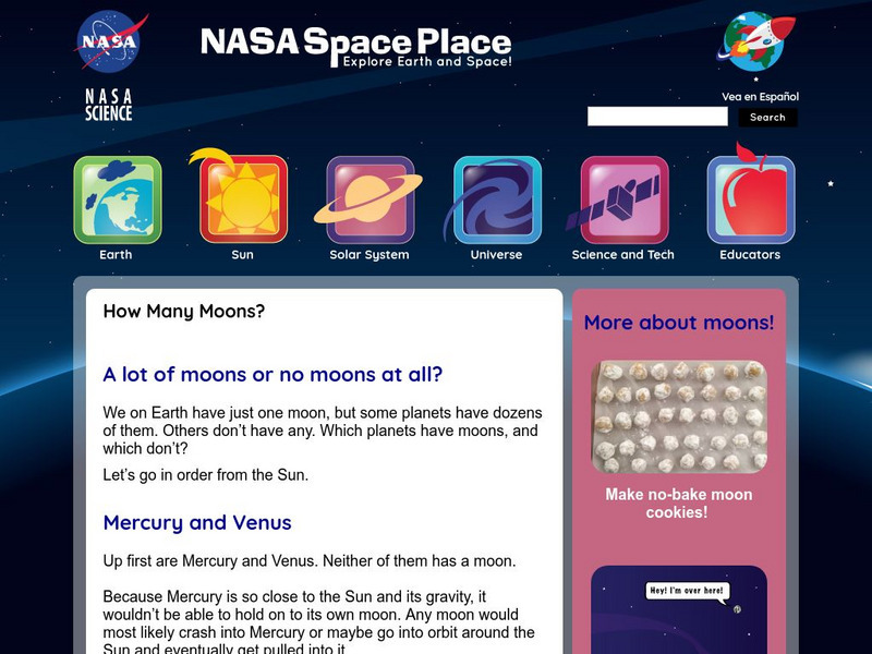 Nasa Space Place: How Many Moons? Handout Nasa Space Place: How Many Moons? Handout