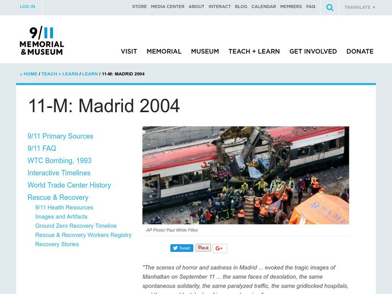 National September 11 Memorial & Museum: 11 M: Madrid 2004 Unit Plan
