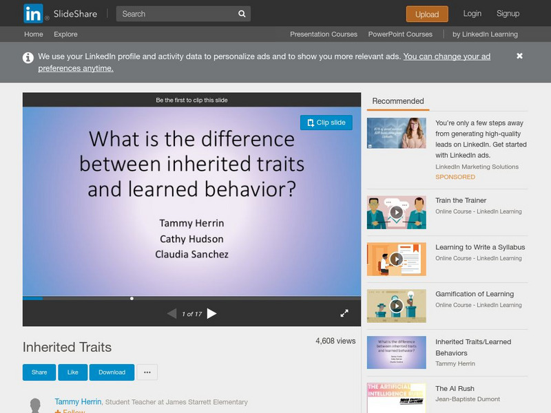 Linked in Learning: Inherited Traits PPT