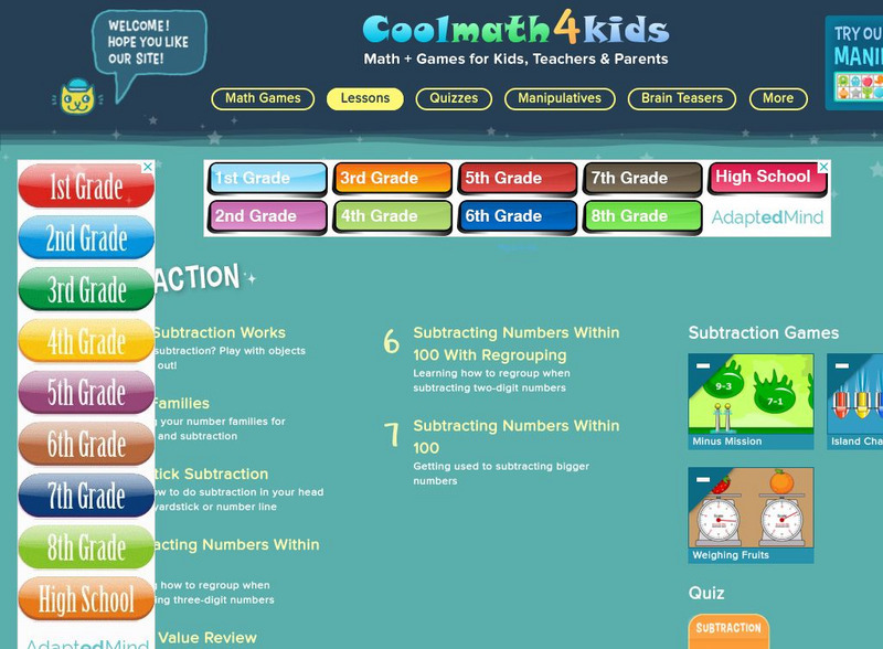 Coolmath: Coolmath4kids: Subtraction Website Coolmath: Coolmath4kids: Subtraction Website