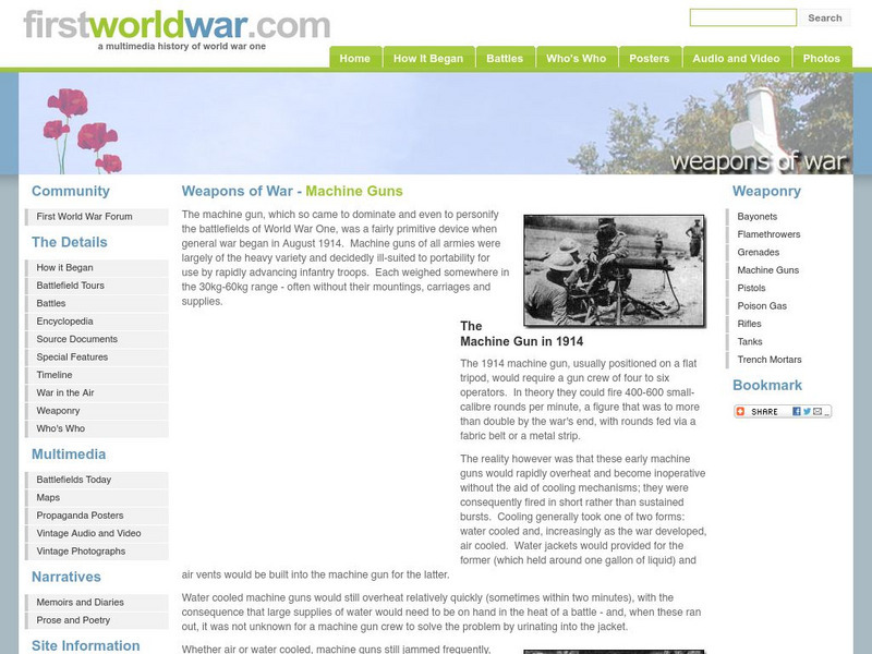 First World War: Weapons of War: Machine Guns Website First World War: Weapons of War: Machine Guns Website