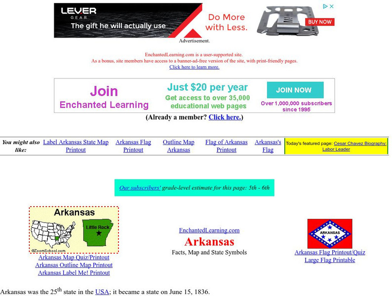 Enchanted Learning: Arkansas Unit Plan Enchanted Learning: Arkansas Unit Plan