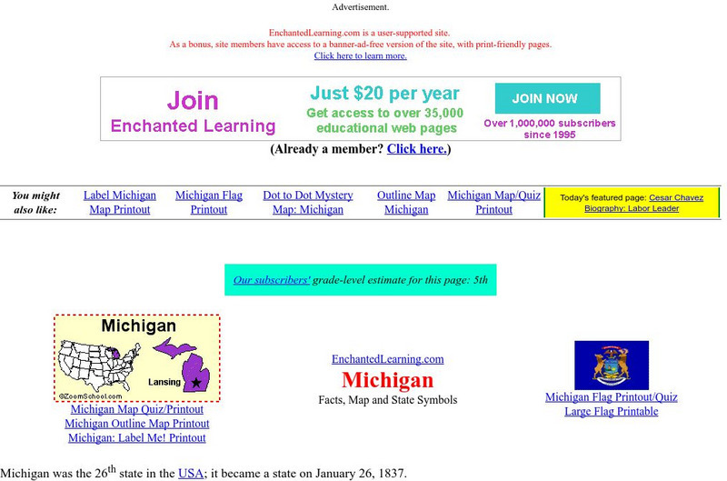 Enchanted Learning: Michigan Unit Plan Enchanted Learning: Michigan Unit Plan
