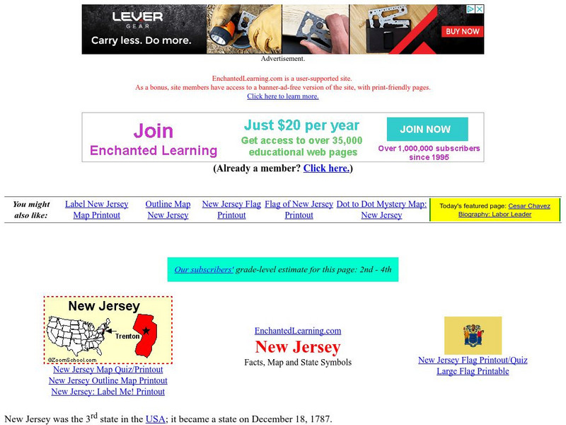 Enchanted Learning: New Jersey Unit Plan