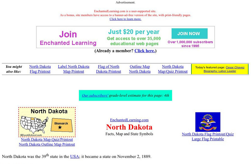 Enchanted Learning: North Dakota Unit Plan Enchanted Learning: North Dakota Unit Plan