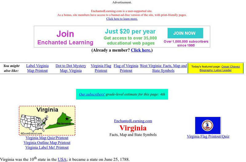 Enchanted Learning: Virginia Unit Plan Enchanted Learning: Virginia Unit Plan