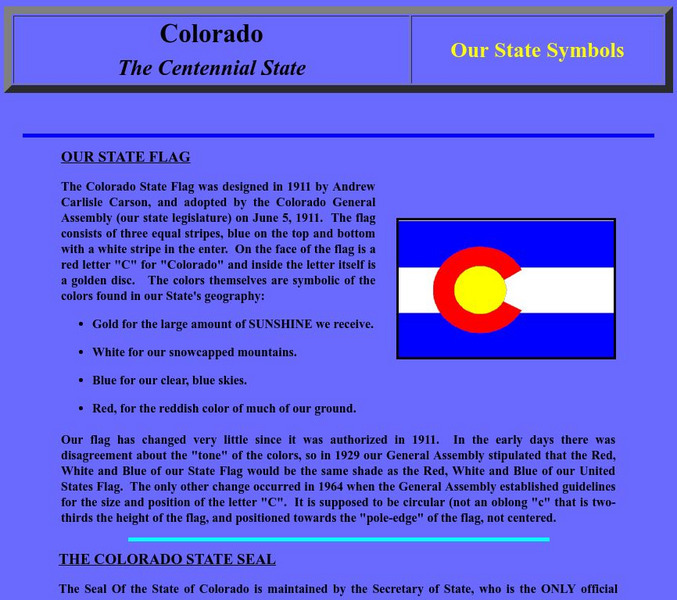 The State of Colorado Handout The State of Colorado Handout