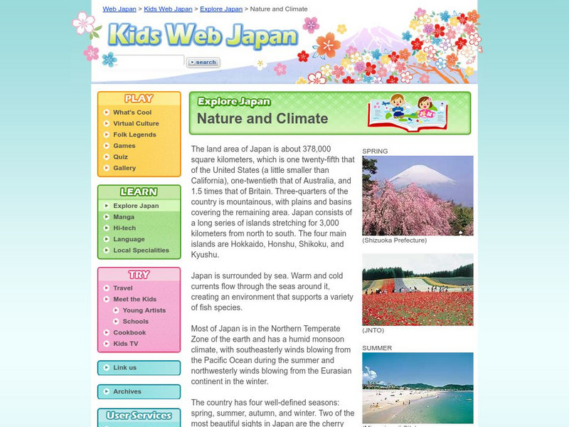 Web Japan: Nature and Climate Website Web Japan: Nature and Climate Website