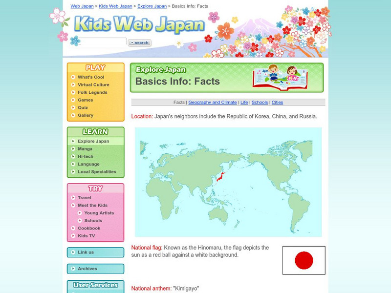 Web Japan: Basic Facts About Japan Website Web Japan: Basic Facts About Japan Website