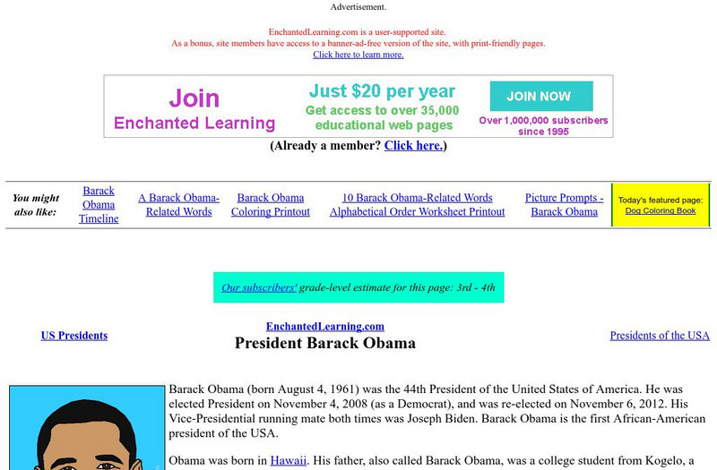 Enchanted Learning: President Barack Obama Unit Plan Enchanted Learning: President Barack Obama Unit Plan