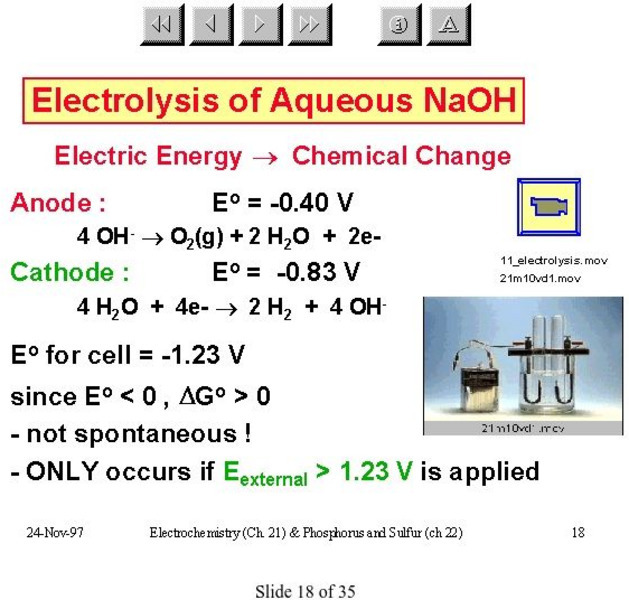 Mc Master University: Electrolysis of Aqueous Na Oh PPT Mc Master University: Electrolysis of Aqueous Na Oh PPT
