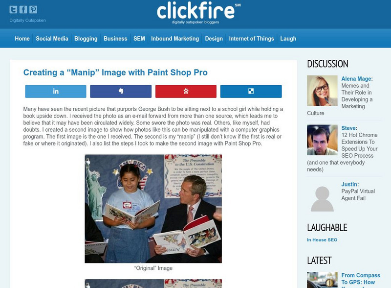 Clickfire: Creating a "Manip" Image With Paint Shop Pro Activity