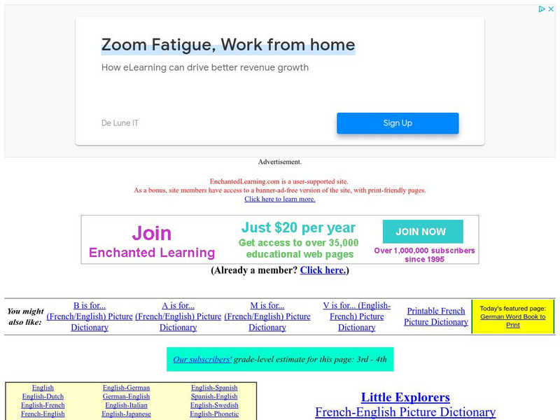 Enchanted Learning: Little Explorers French English Picture Dictionary Handout Enchanted Learning: Little Explorers French English Picture Dictionary Handout