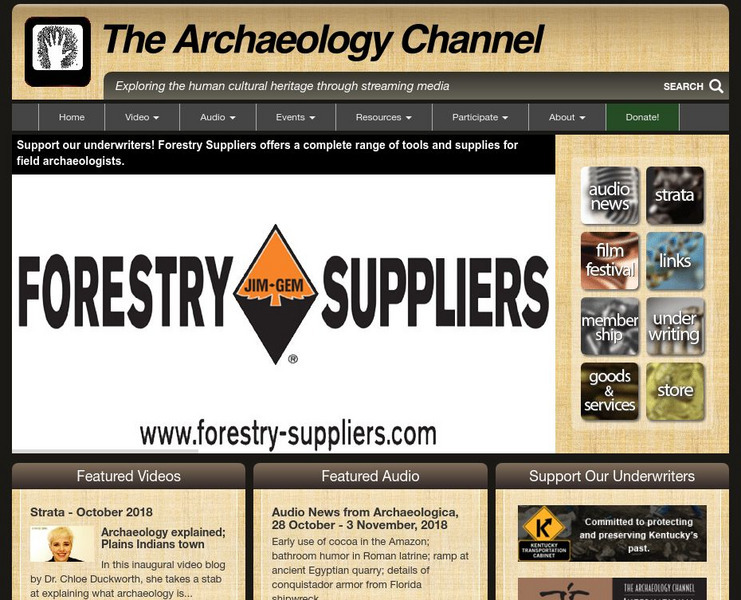 The Archaeology Channel Website The Archaeology Channel Website