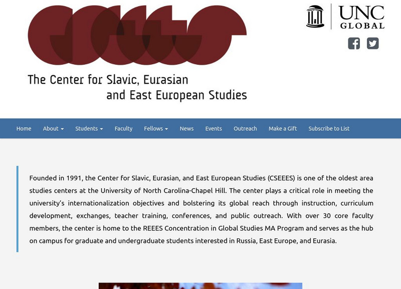Unc Global: Center for Slavic, Eurasian and East European Studies Website