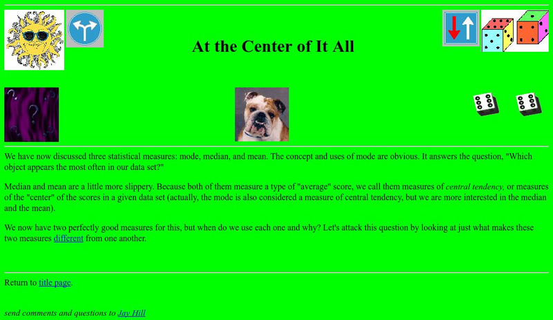 University of Illinois: Measures of Central Tendency Activity University of Illinois: Measures of Central Tendency Activity
