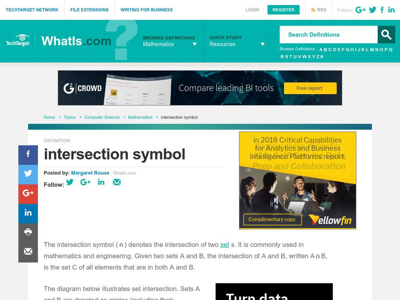 Whatis.com: Intersection Symbol Activity