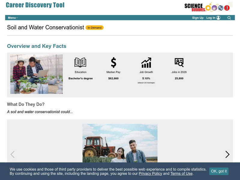 Science Buddies: Career Profile: Soil and Water Conservationist Website Science Buddies: Career Profile: Soil and Water Conservationist Website