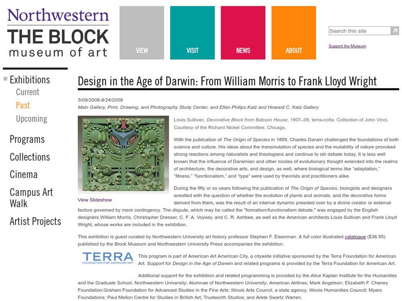 Northwestern University: Block Museum of Art: Design in the Age of Darwin Website