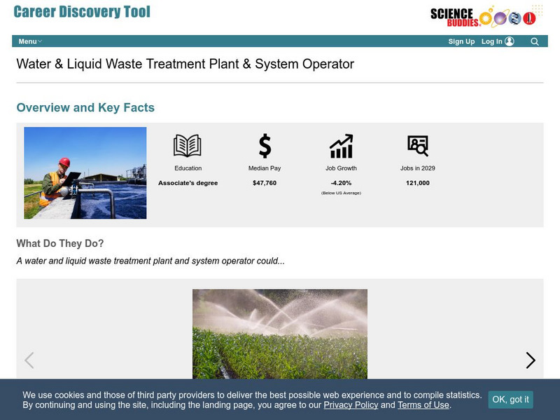 Science Buddies: Career Profile: Liquid Waste Treatment System Operator Activity Science Buddies: Career Profile: Liquid Waste Treatment System Operator Activity