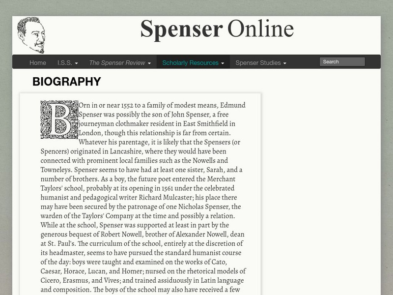 University of Cambridge: Spenser Online: Edmund Spenser: Biography Article University of Cambridge: Spenser Online: Edmund Spenser: Biography Article
