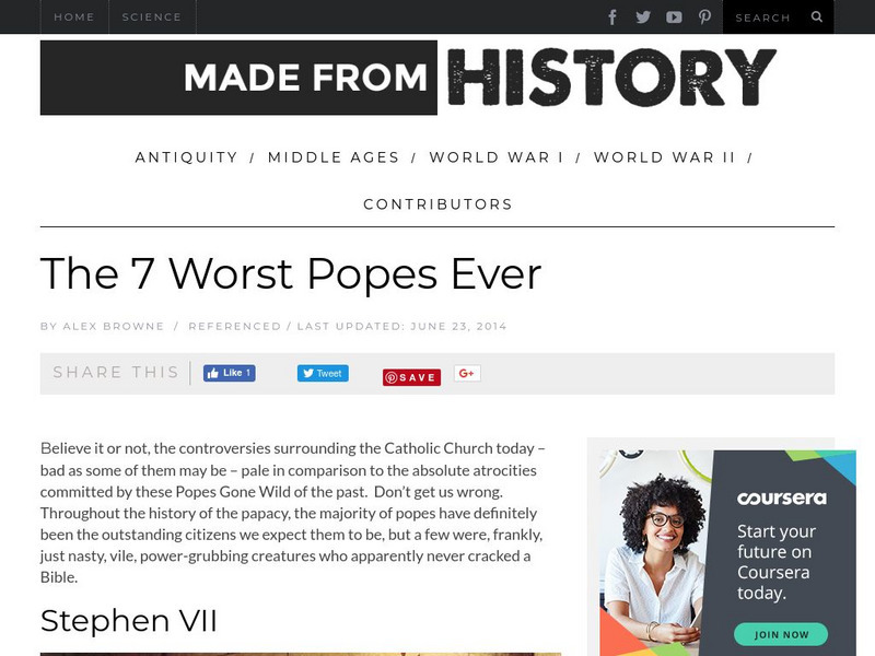 Made From History: The 7 Worst Popes in History Article Made From History: The 7 Worst Popes in History Article