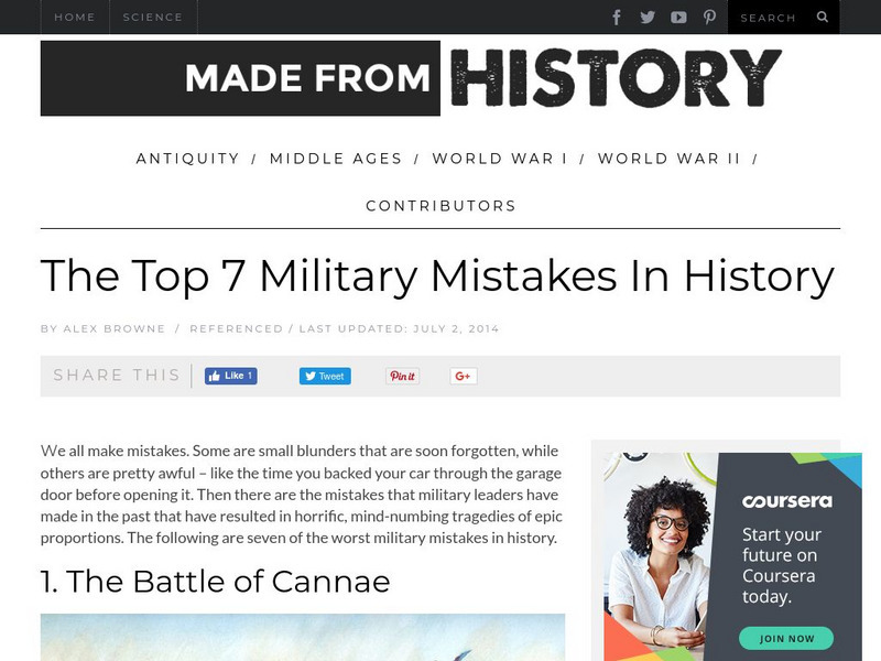 Made From History: The Top 7 Military Mistakes in History Article Made From History: The Top 7 Military Mistakes in History Article