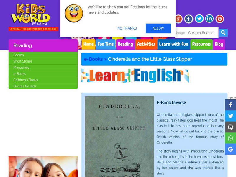 Kids World Fun: Cinderella, or the Little Glass Slipper eBook Kids World Fun: Cinderella, or the Little Glass Slipper eBook