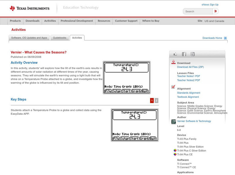Texas Instruments: What Causes the Seasons? Activity Texas Instruments: What Causes the Seasons? Activity