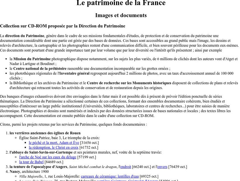 Le Patrimoine De La France: Images Et Documents Website