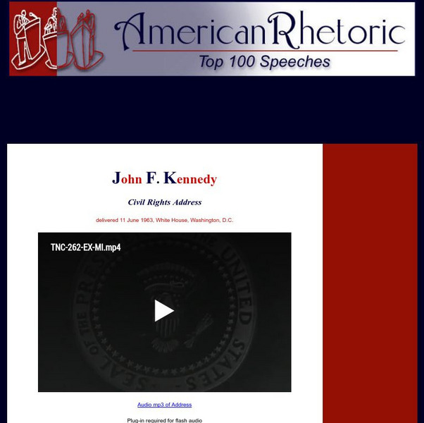 American Rhetoric: John F. Kennedy: Civil Rights Address Primary American Rhetoric: John F. Kennedy: Civil Rights Address Primary