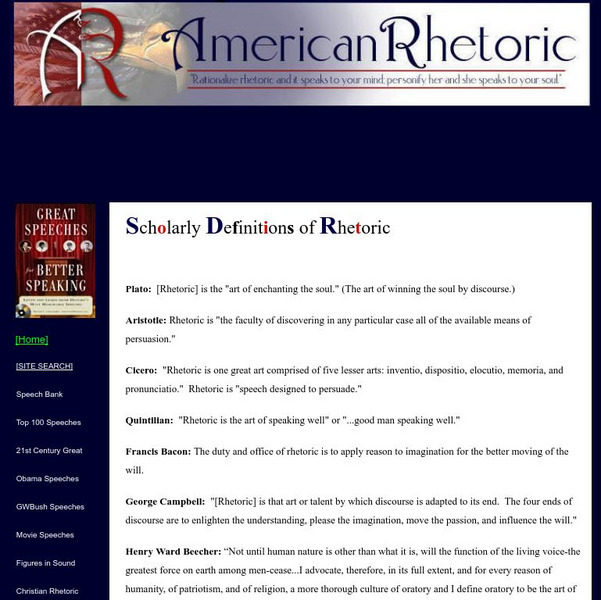 American Rhetoric: Scholarly Definitions of Rhetoric Primary American Rhetoric: Scholarly Definitions of Rhetoric Primary