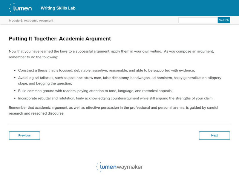 Lumen: Writing Skills: Putting It Together: Academic Argument Article Lumen: Writing Skills: Putting It Together: Academic Argument Article