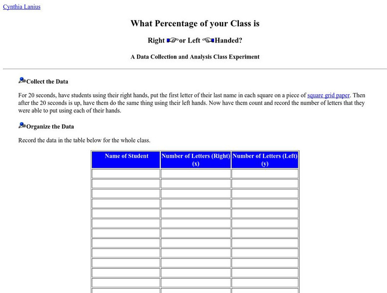 What Percentage of Your Class Is Right or Left Handed? Activity What Percentage of Your Class Is Right or Left Handed? Activity