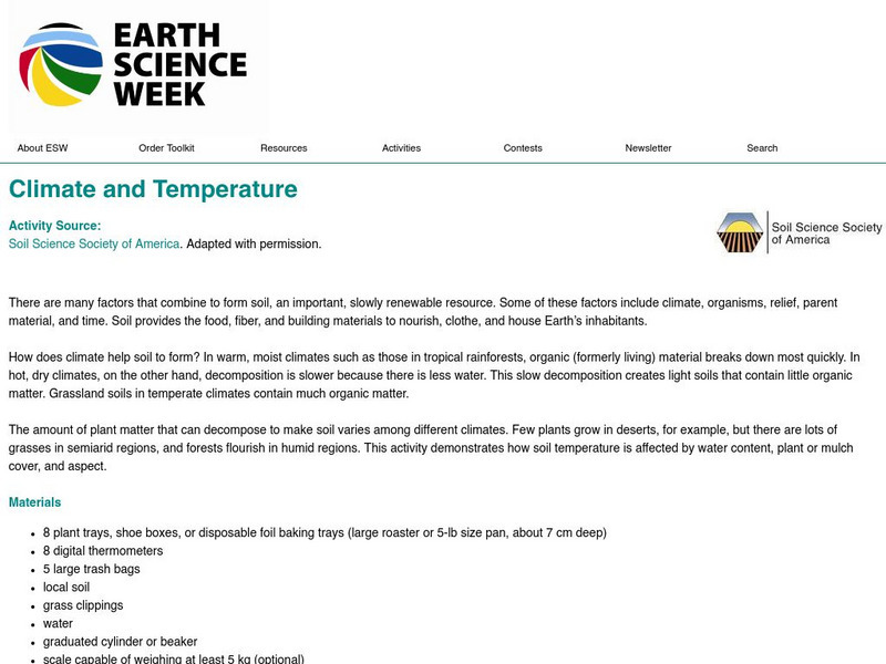 American Geosciences Institute: Earth Science Week: Climate and Temperature Activity American Geosciences Institute: Earth Science Week: Climate and Temperature Activity