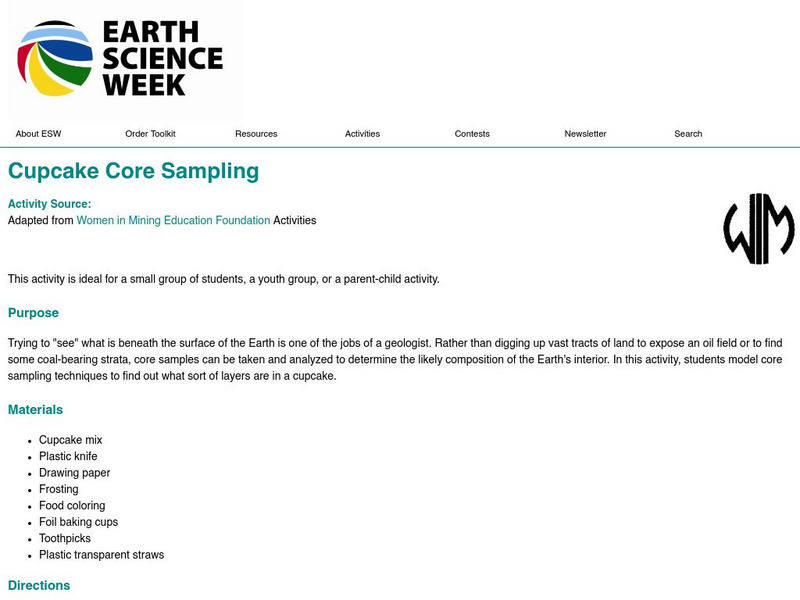 American Geosciences Institute: Earth Science Week: Cupcake Core Sampling Activity American Geosciences Institute: Earth Science Week: Cupcake Core Sampling Activity